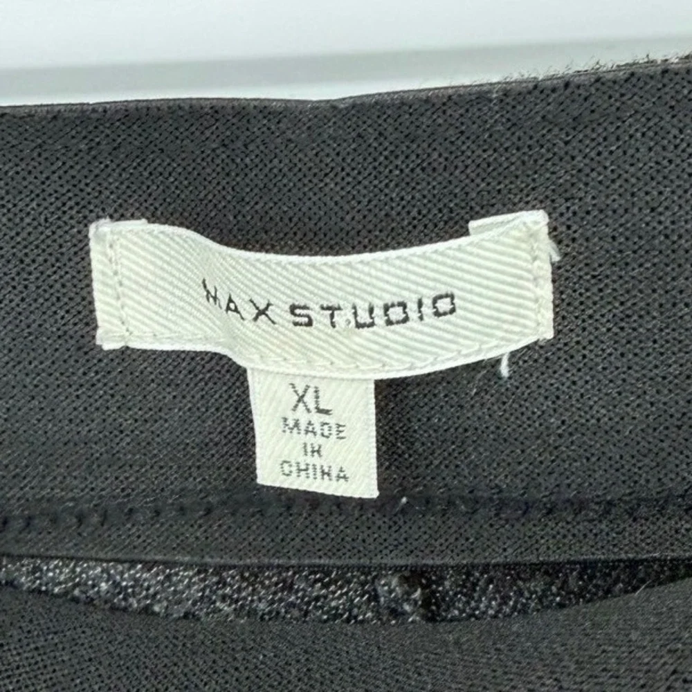 Max Studio Womens Size XL Pull On‎ Pants Streight Leg Houndstooth Stretch Slacks